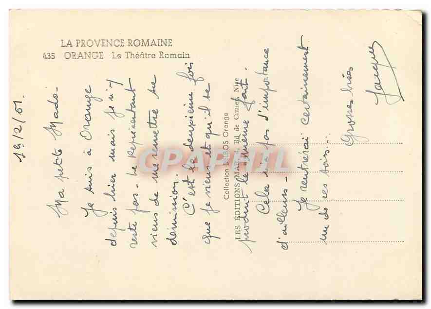 Orange — Le Théâtre Romain — Éditions Mairie, n° 435 — Rückseite