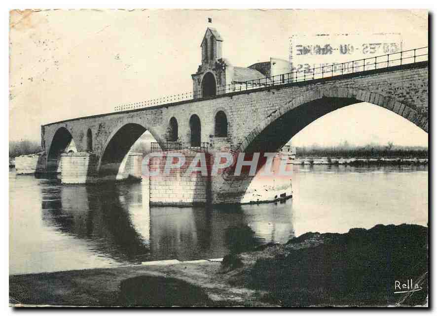 Avignon — Der Pont Saint-Bénézet und die Kapelle Saint-Nicolas — Rela, Int. Reprod.