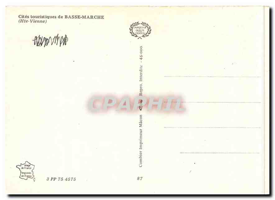 CPM Cites touristiques de Basse Marche (Hte Vienne) — Back