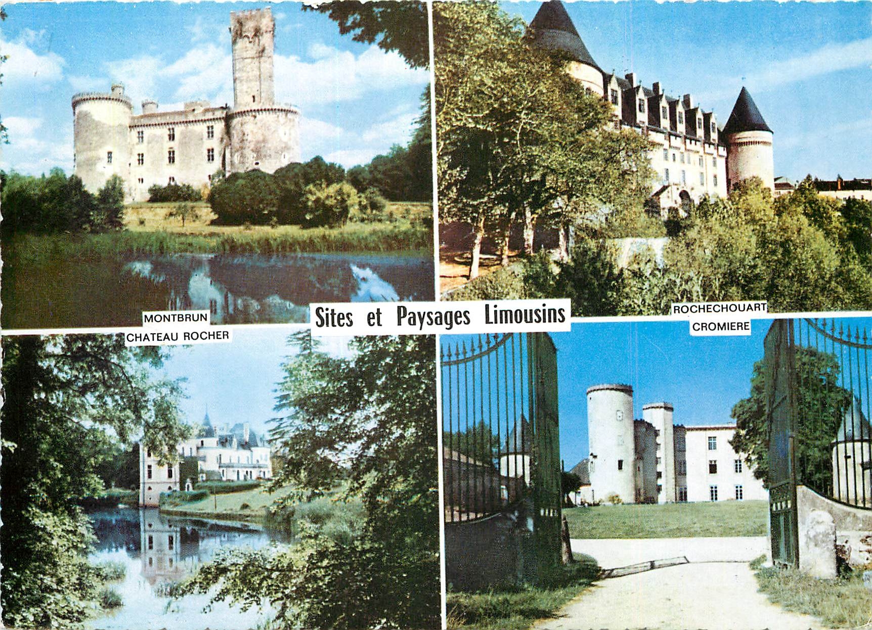 CPM Rochechouart Cromiere Montbrun Chateau Rocher site et Paysages de Limousins