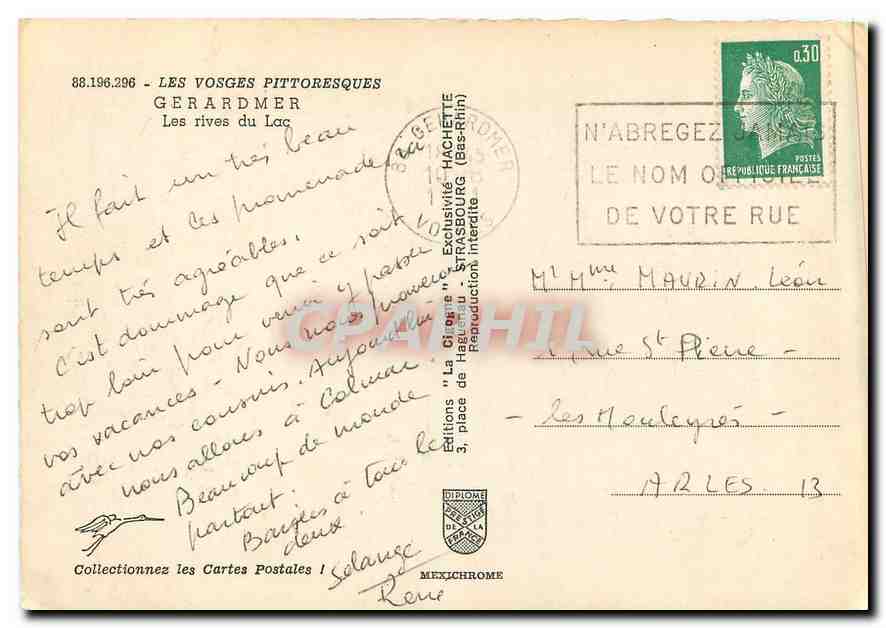 CPM Les Vosges Pittoresques Gerardmer les rives du Lac — Verso
