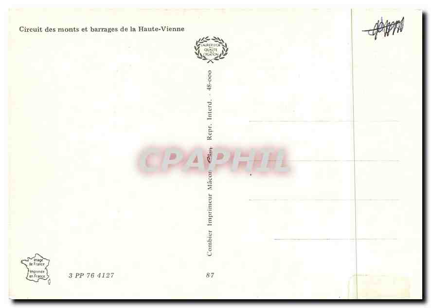 CPM Circuit des monts et barrages de la Hte vienne — Back