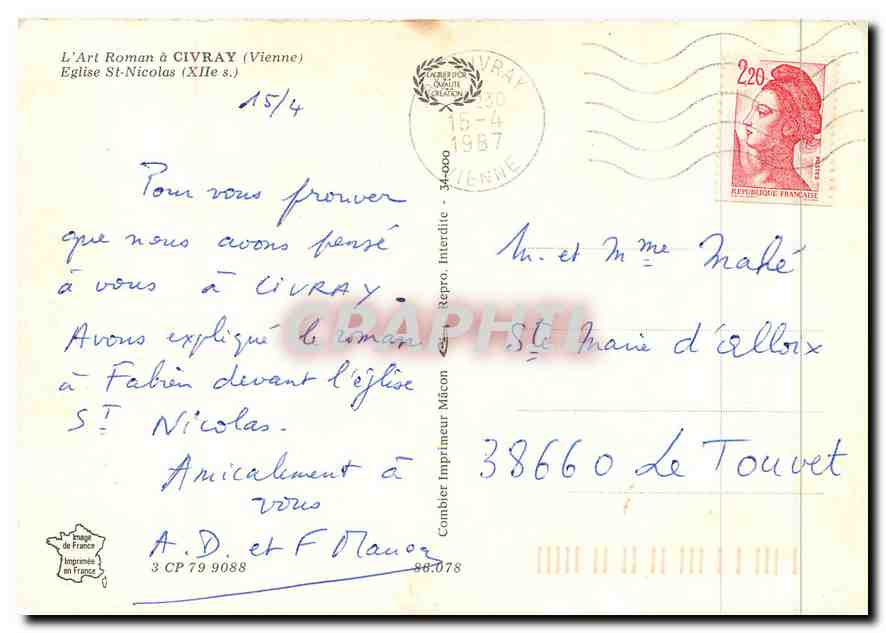 CPM L'Art Roman a Civray (Vienne) Eglise St Nicolas (XIIe s) — Back