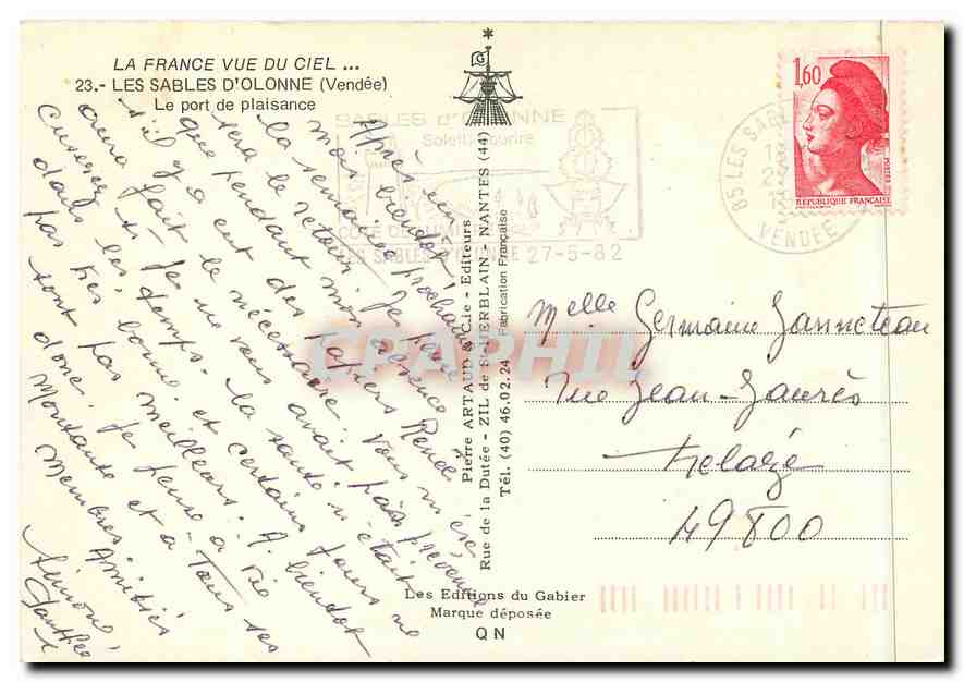Les Sables-d'Olonne — Le port de plaisance — Les Éditions du Gabier, n°23 — Rückseite