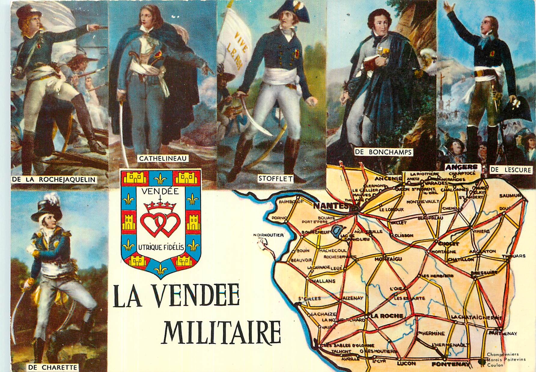 CPM La Vendee Militaire De la Rochejaquelin Cathelineau Stoflet De Bonchamps De Lescure De Charrette