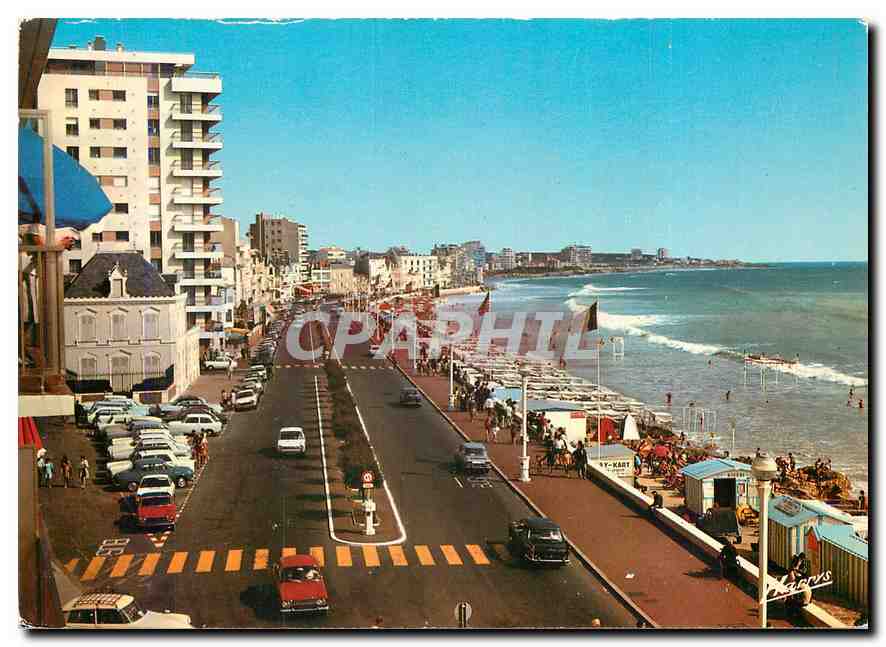 Les Sables-d'Olonne — Der Damm und der Strand bei Flut — Éditions Hareys, Foto E. Garnier