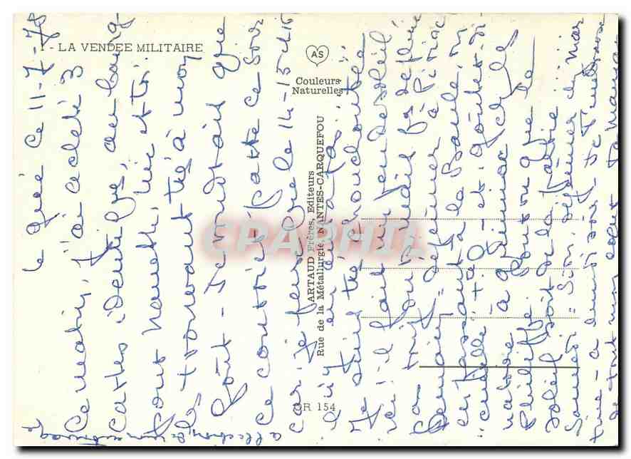 CPM La Vendee Militaire — Back