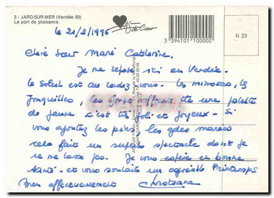 CPM Jard sur Mer (Vendee) Le port de plaisance — Back