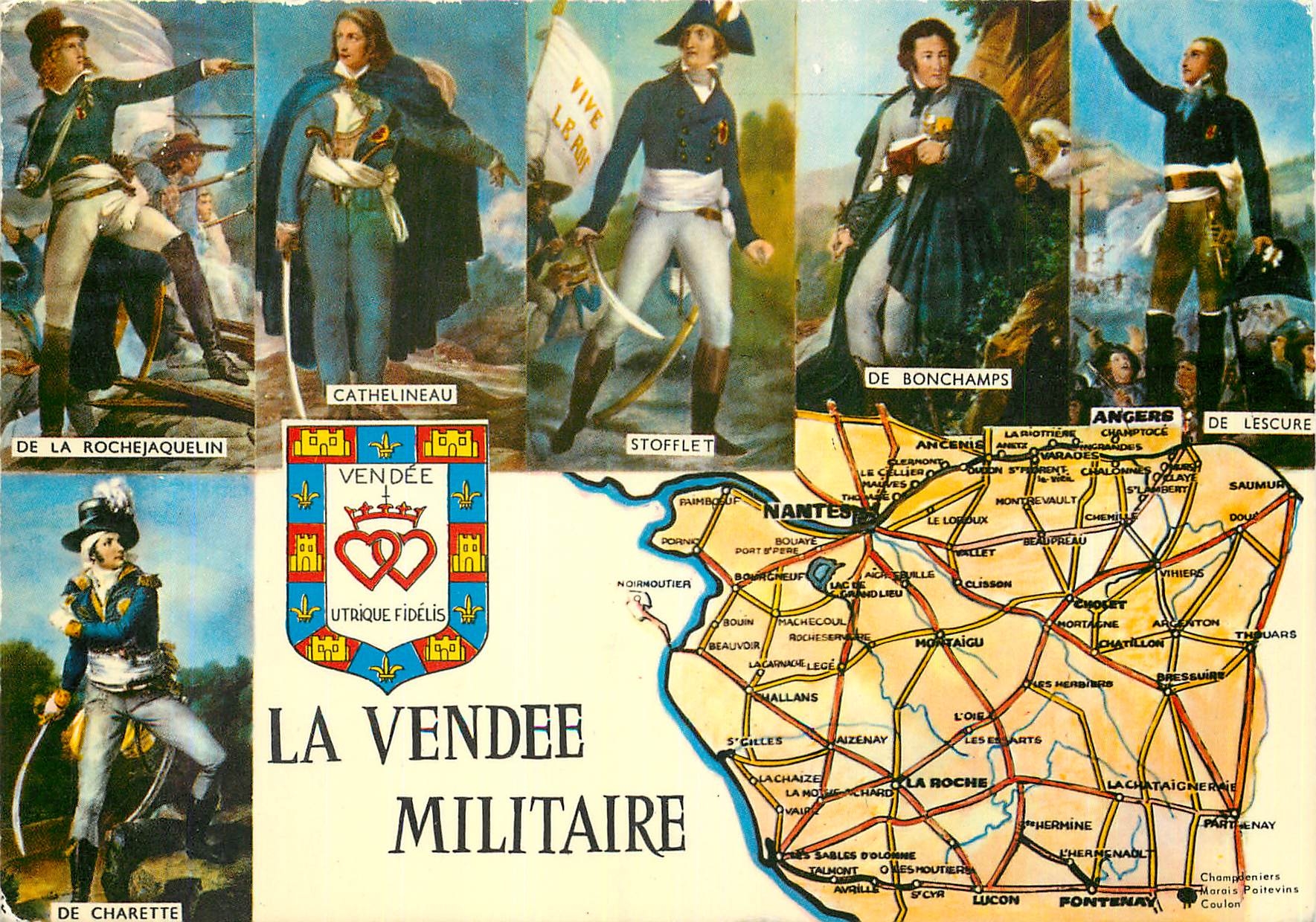 CPM La Vendee Militaire De la Rochejaquelin Cathelineau Stofflet De Bonchamps De Lescure De Charrett