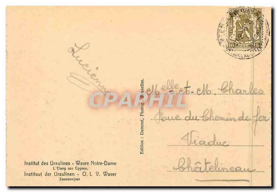 CPM Institut des Ursulines Wavre Notre Dame L'Etang aux Cygne — Back