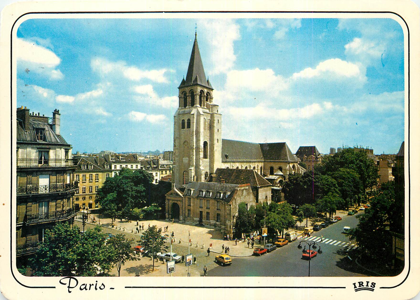 CPM Paris Place et eglise Saint Germain des Pres