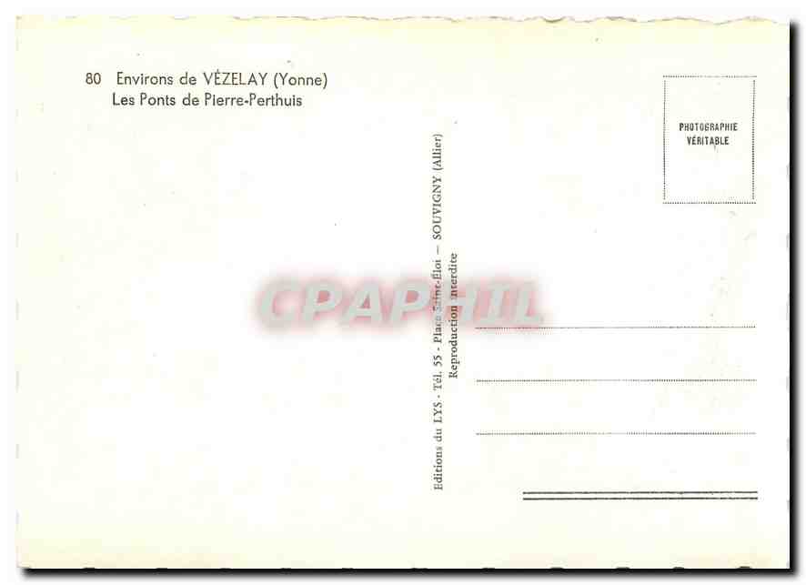 CPM Vezelay (Yonne) Les Ponts de Pierre Perthuis — Back