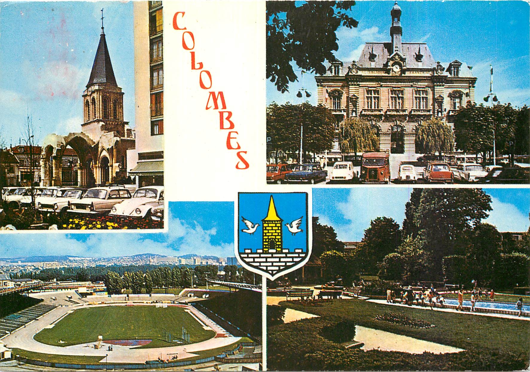 CPM Colombes Le clocher de l'ancienne Eglise St Pierre St Paul la Mairie