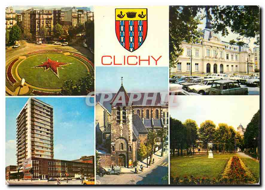 CPM Clichy (Hauts Seine) La place de la Republique la Mairie L'Eglise