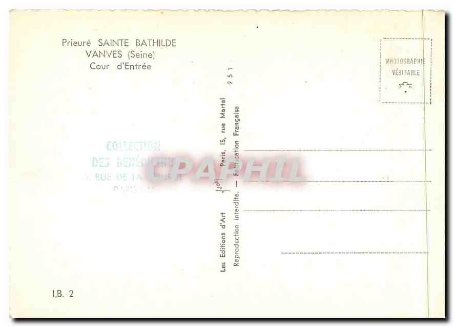 CPM Prieur Sainte Bathilde Vanves (Seine) Cour d'Entree — Rückseite