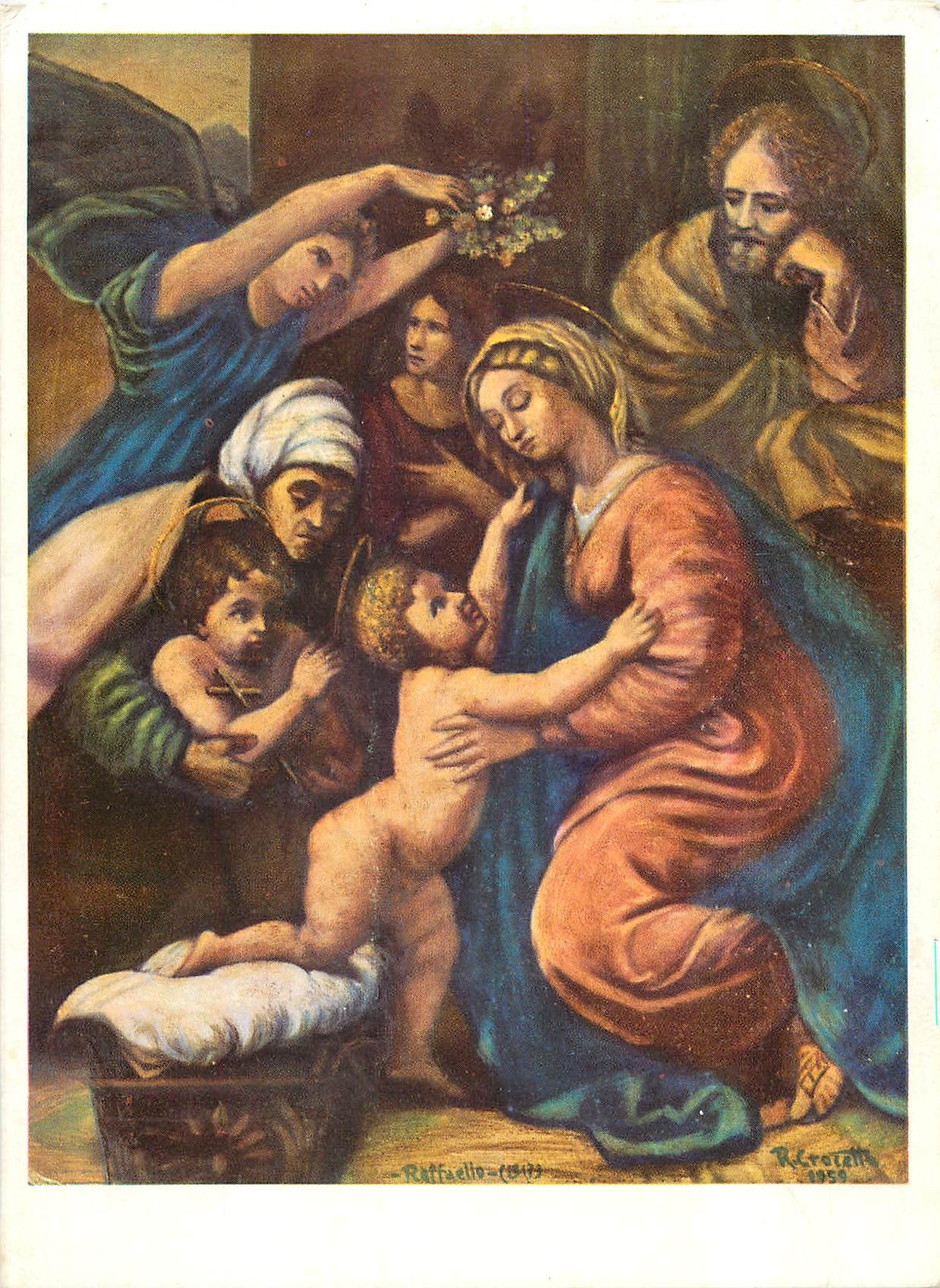 CPM La Saint Famille Peint avec la bouche R Crocetta