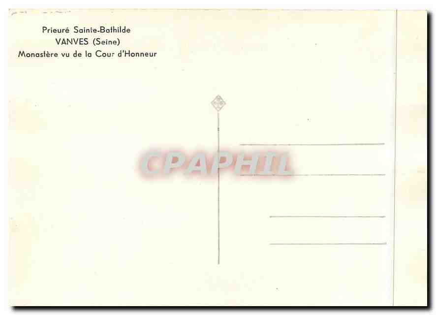 CPM Prieure Sainte Bathilde Vanves (Seine) Monastere vu de la cour d'Honneur — Rückseite