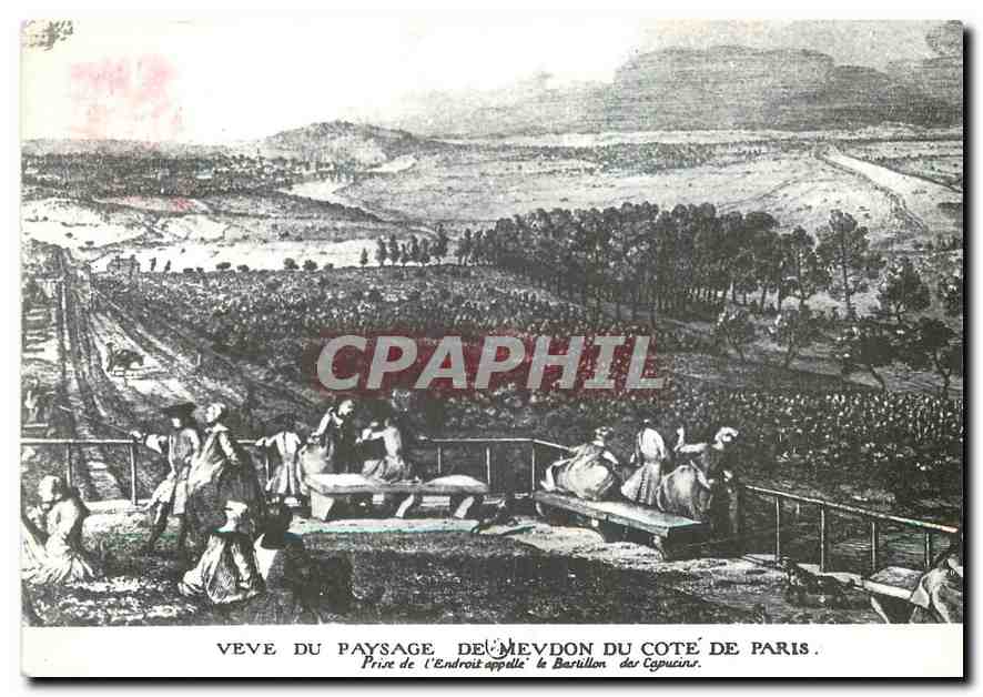 CPM D'apres une vieille gravure vue sur Paris Meudon