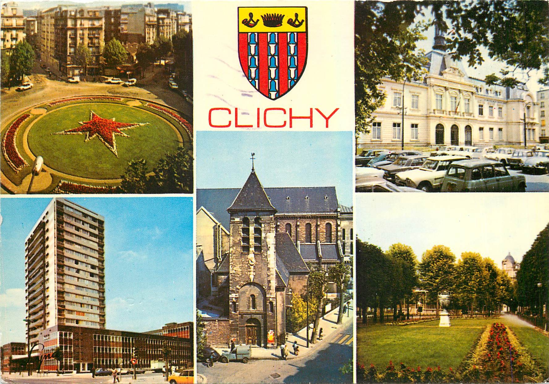 CPM Clichy (Hauts de Seine) La Place de la Republique la Mairie l'Eglise
