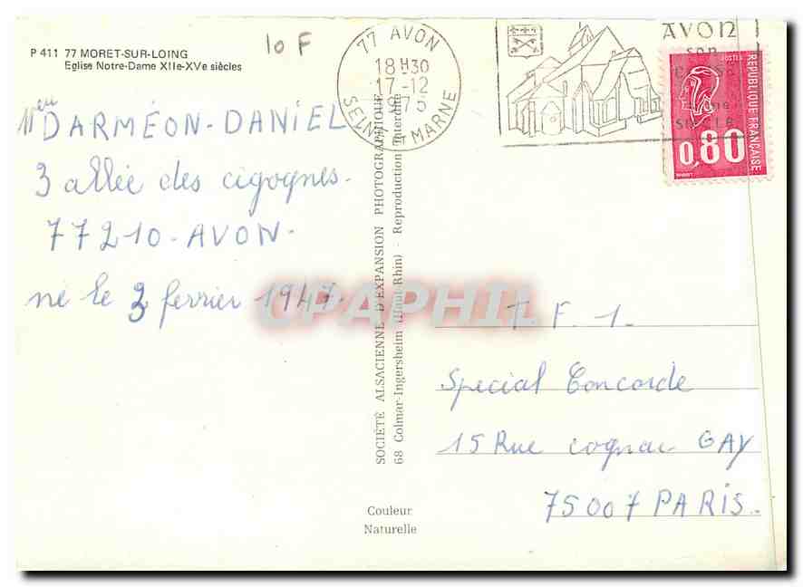 CPM Moret Sur Loing Eglise Notre Dame XIIe XVe s — Back