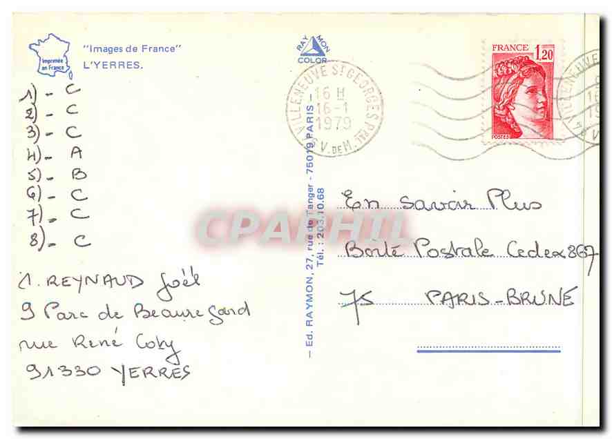 CPM Images de France L'Yerres — Back