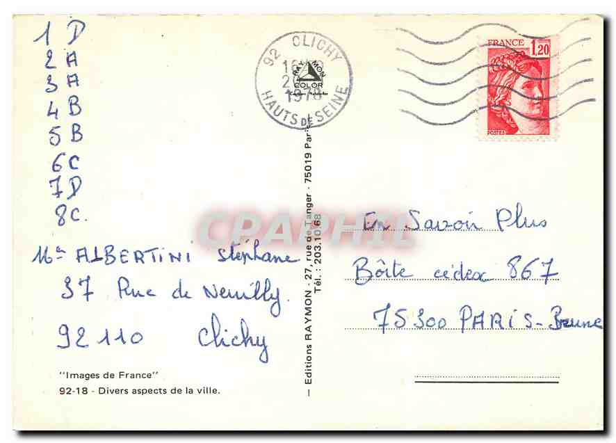 CPM Clichy Images de France Divers aspects de la ville — Rückseite