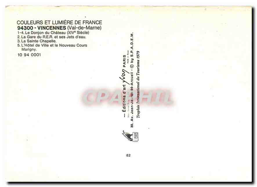 CPM Couleurs et Lumiere de France Vincennes (Val de Marne) Le Donjon du Chateau (XIVe s) — Rückseite