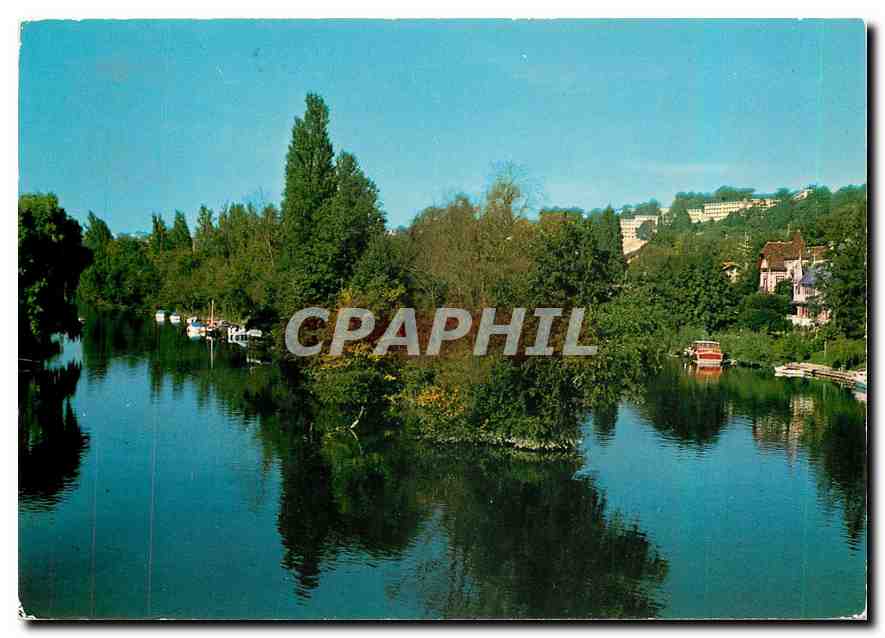 CPM La Marne Vue du Pont de Chenneviere l'ile Casenave et dans le fond l'ile d'Amour