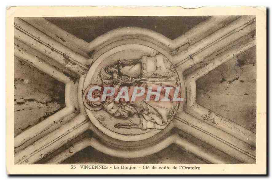 CPM Vincennes Le Donjon cle de voute de l'Oratoire