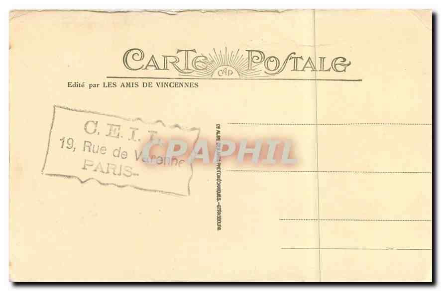 CPM Vincennes Le Donjon cle de voute de l'Oratoire — Rückseite