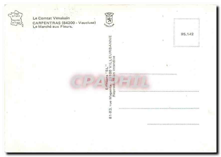 CPM Le Comtat Venaissin Carpentras (Vaucluse) Le Marche aux Fleurs — Rückseite