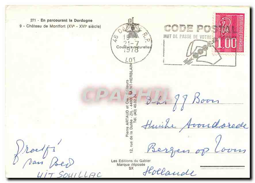 CPM En Parcourant la Dordogne Chateau de Montfort (XVe XVIe s) — Back
