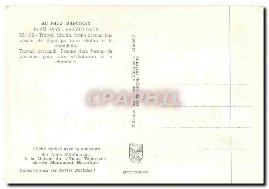 CPM Au pays Marchois Beau Pays Braves Gens — Rückseite