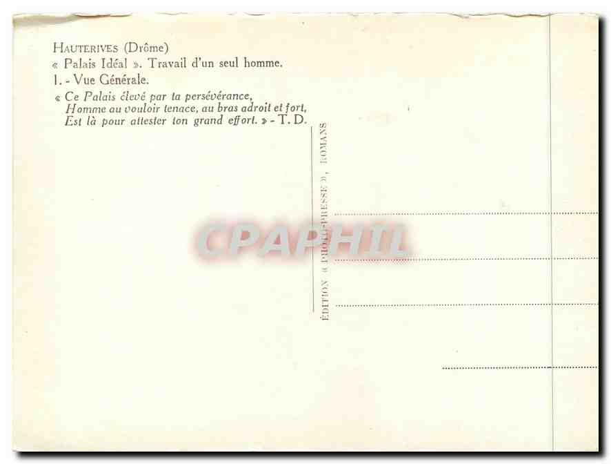 Hauterives (Drôme) — Palais Idéal — Édition « Problème-Phile » — Reverso