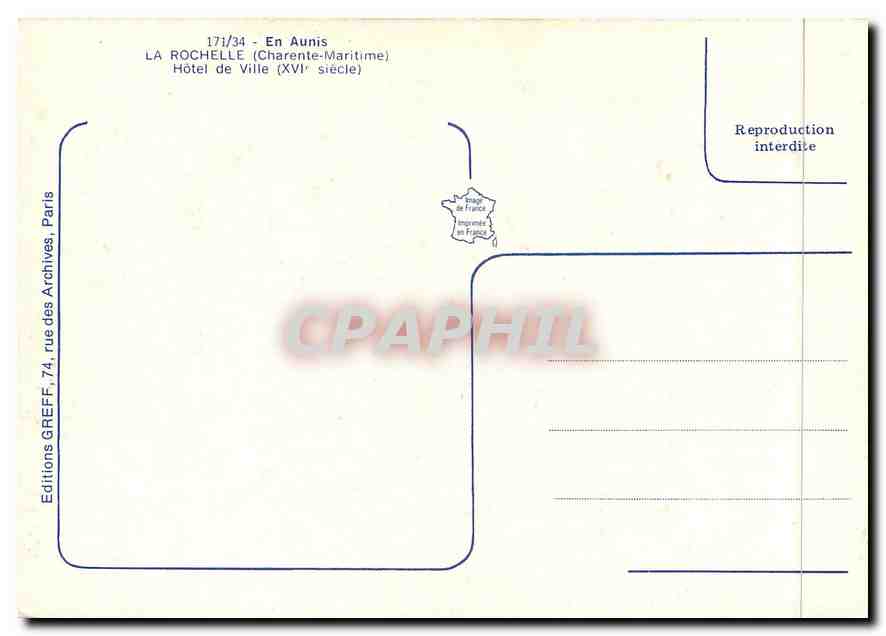 CPM En Aunis La Rochelle (Charente Maritime) Hotel de Vile (XVIe s) — Back