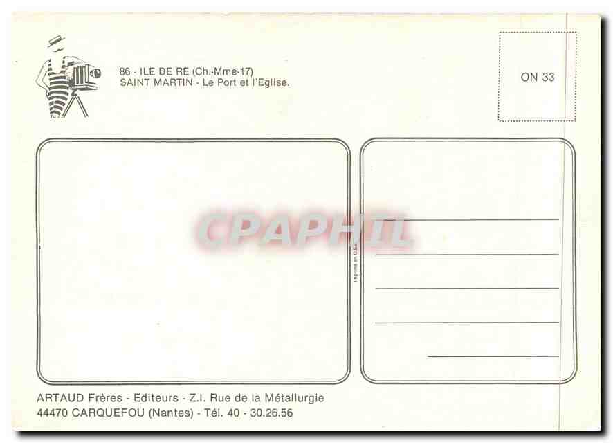 CPM Ile de Re (Ch Mme) Saint Maritn le Port et l'Eglise — Back