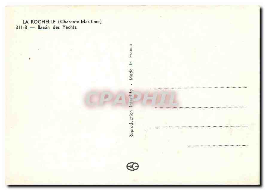 CPM Rochelle (Ch Mme) Bassin des Yachts — Verso