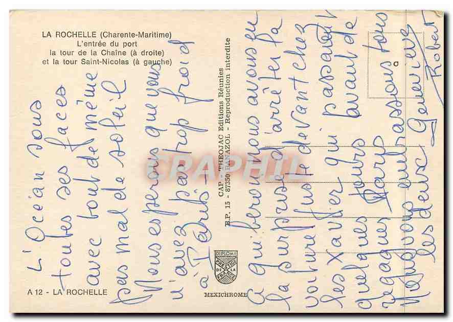 CPM La Rochelle (Ch Mme) L'entree de la chaine (a droite) et le tour Saint Nicolas (a gauche) — Back