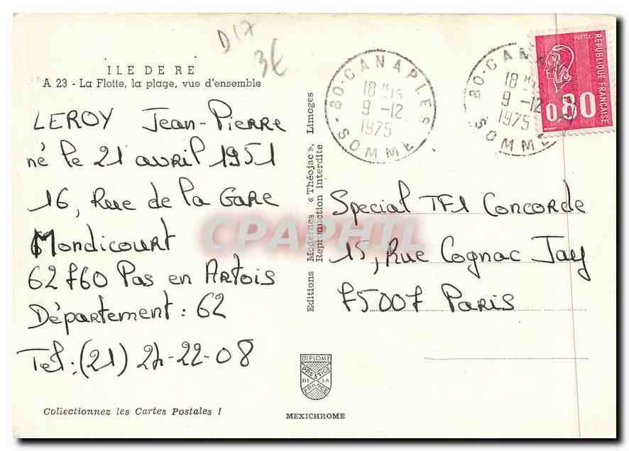 CPM Ile de Re (Ch Mme) La Flotte la plage vue d'esemble — Verso