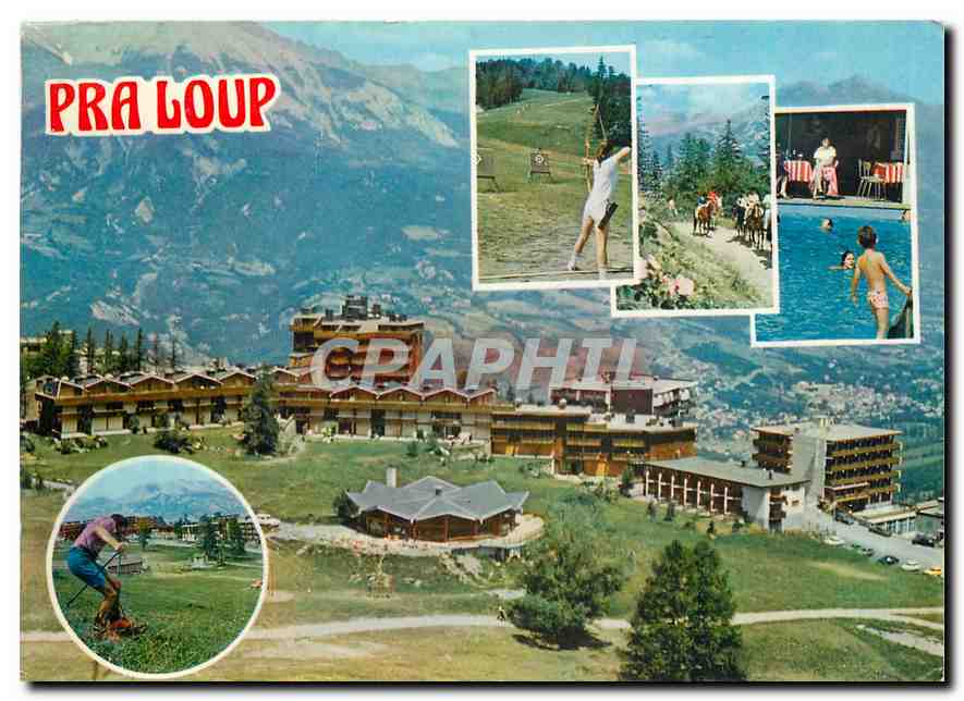 CPM Pra Loup Ete (Alpes deHte Prov) Alt 1600 2500 m vue generale Ski d'ete tir a l'arc