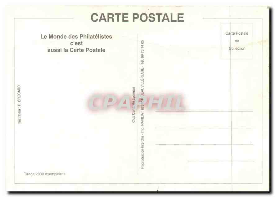 CPM  Le Monde des Philatelistes c'est aussi la Carte Postale Guignols Lyon 1966 Bd des Canuts Metro  — Verso