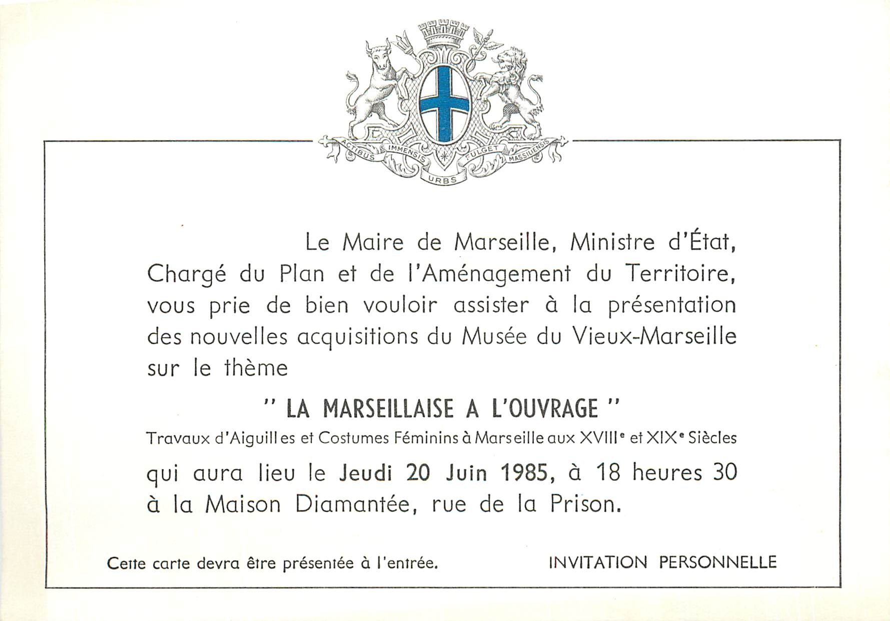 Invitation La Marseillaise a l'Ouvrage 