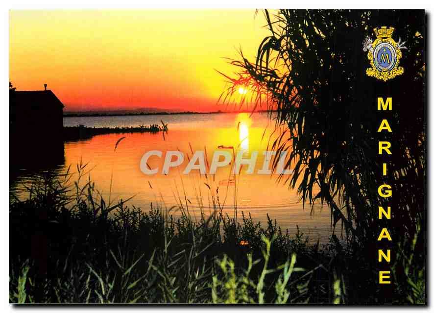CPM Marignane (Bouche du Rhone) Coucher de soleil sur l'Etang de Bolmon