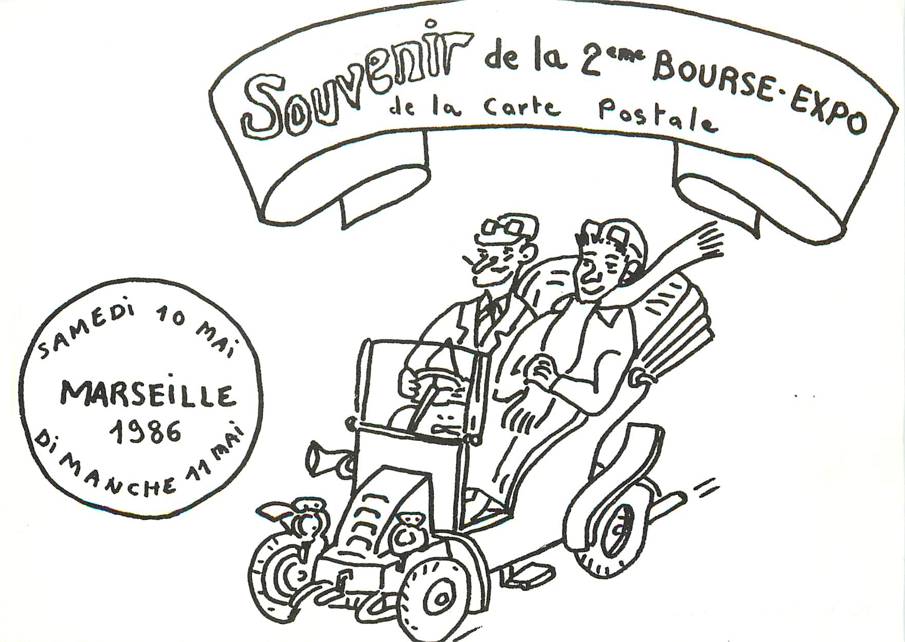 CPM Souvenir de la 2eme Bourse Expo de la Carte Postale Marseille 1986 Automobile