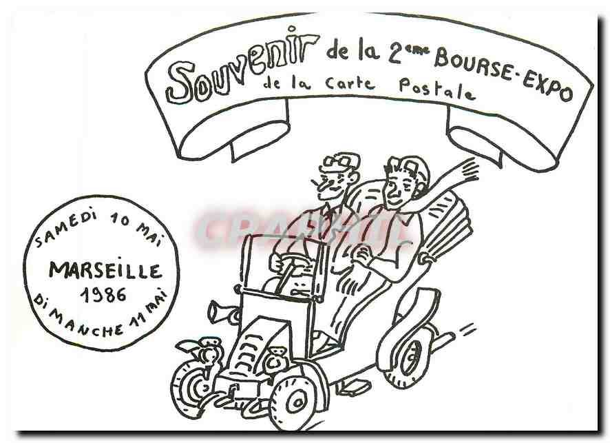 CPM Souvenir de la 2eme Bourse Expo de la Carte Postale Marseille 1986 Automobile