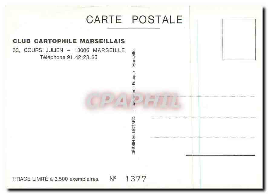 CPM Souvenir de la 2eme Bourse Expo de la Carte Postale Marseille 1986 Automobile — Rückseite