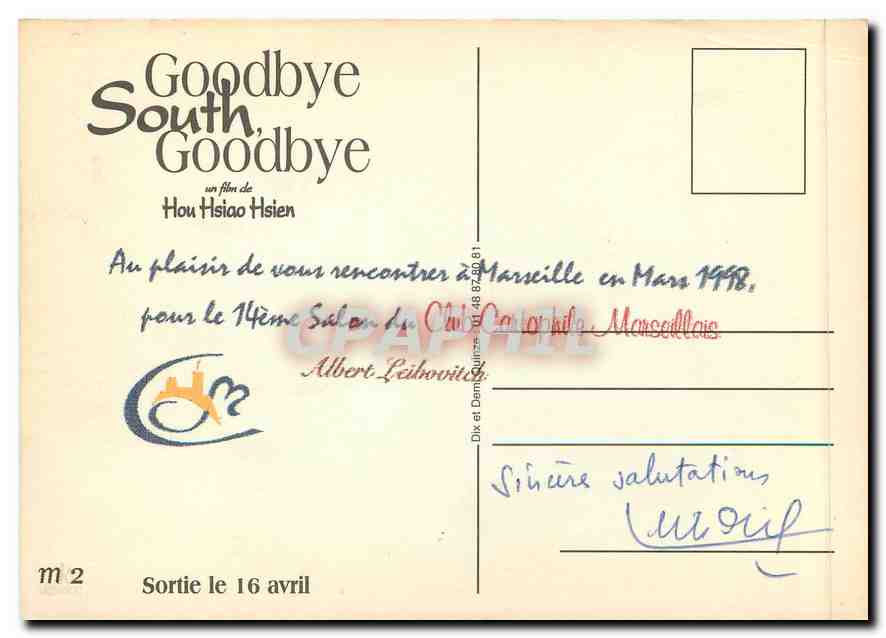 CPM Goodbye South Goodbye Hou Hsiao Hsien Cannes 96 Cinema — Back
