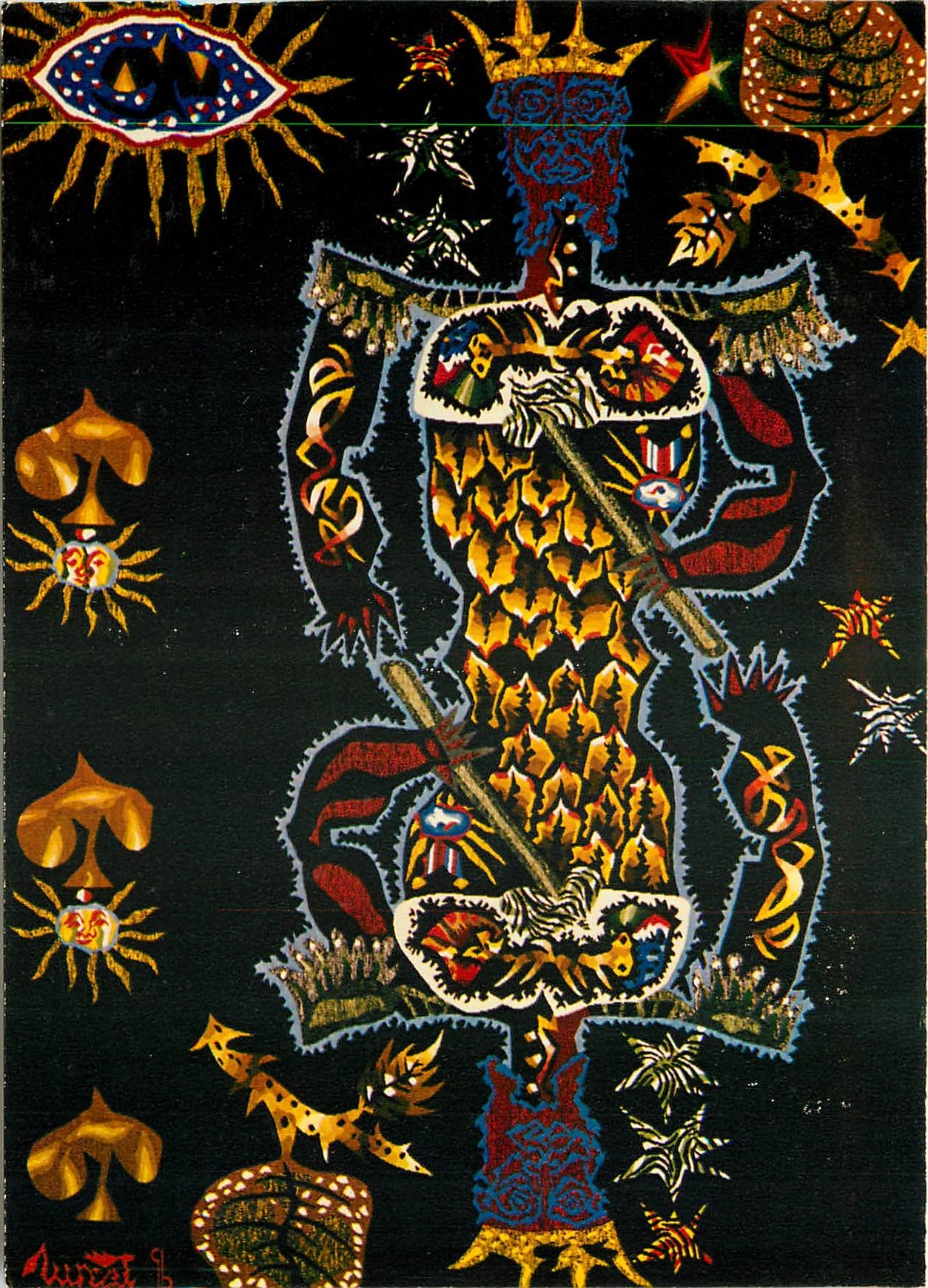 CPM Tapisserie Le Roi de Pique 1962