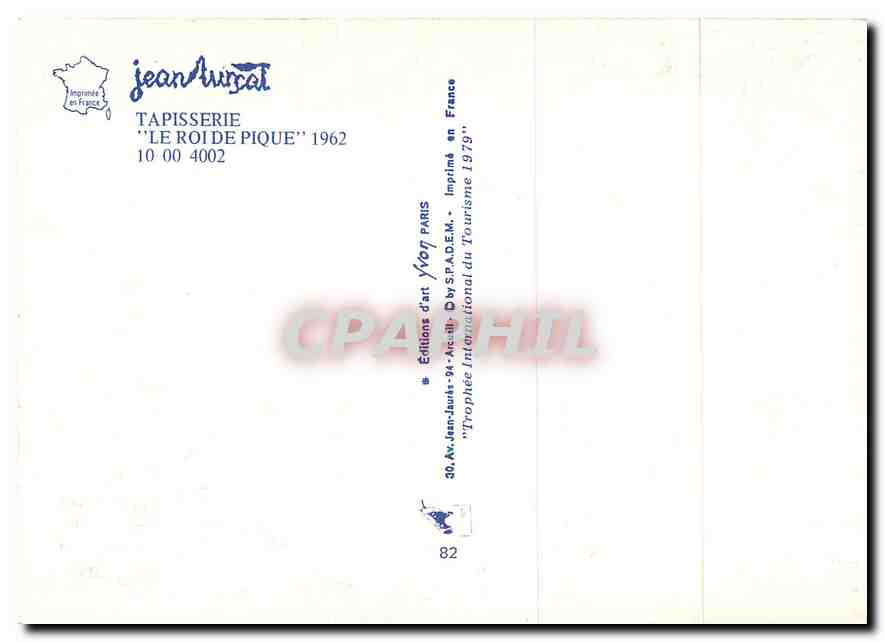 CPM Tapisserie Le Roi de Pique 1962 — Rückseite