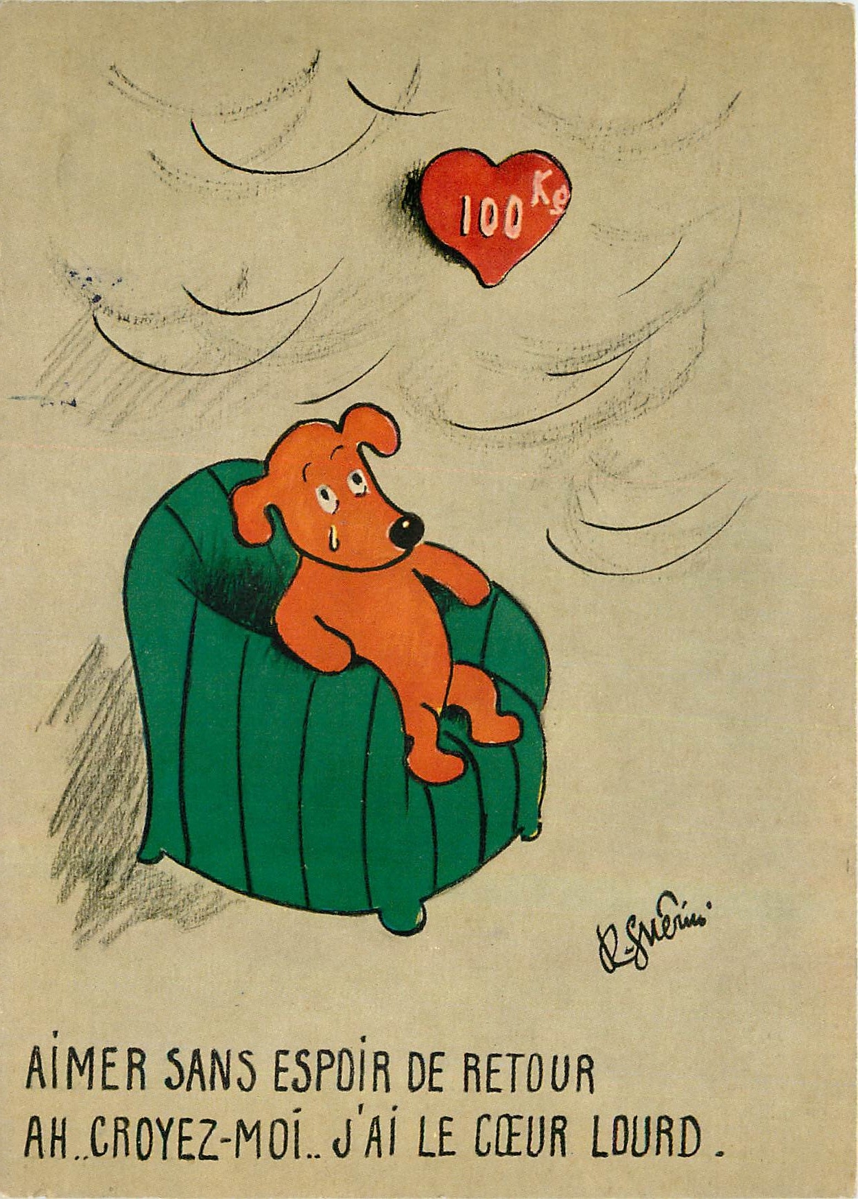 CPM Aime sans Espoir de Retour Chien